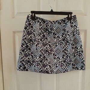 Vintage BCBG MaxAzria Miniskirt Grey, Steel Blue, White and Black Size 10